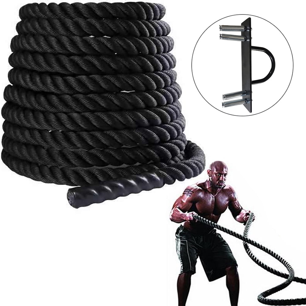 redden Normaal gesproken Idool Goory Workout Ropes Strap Kit Battle Rope 29.5 Ft Weighted Training-rope  With Anchor Outdoor Black Exercising Strength Black 15 Meters - Walmart.com