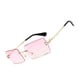 thumbnail image 2 of Gafas de sol rectangulares sin montura, elegantes, hermosas, cómodas, con protección UV, gafas de sol sin montura para mujer, 2 of 12