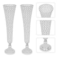 thumbnail image 4 of Silver Wedding Table Decor Crystal Vase European Wedding Props Stage Decor 2 Pcs, 4 of 12