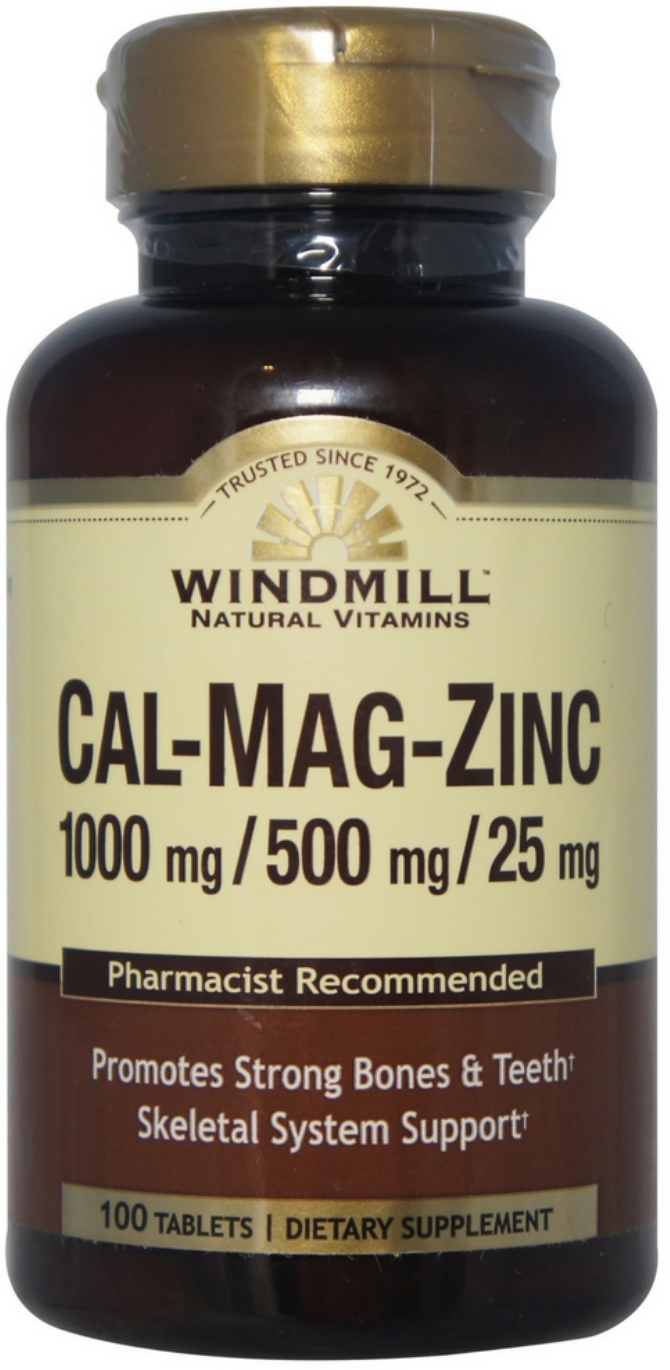 Windmill Calcium, Magnesium and Zinc Tablets 100 Tablets