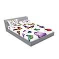 thumbnail image 2 of Ambesonne Colorful Fitted Sheet & Pillow Sham Set, Flying Butterflies, Full, Multicolor, 2 of 2