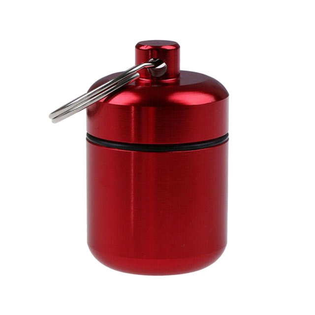 Cateissary Mini píldoras portátiles Caja de almacenamiento Aleación de aluminio Llavero Botella Senderismo Tabletas Ancianos Contenedor saludable Type3 NO3 Cateissary HA010383-01