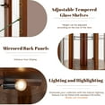 thumbnail image 6 of Miniyam 6 Shelf Corner Curio Display Cabinet with Lights, Glass Doors, Walnut, 6 of 9