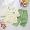 thumbnail image 2 of Ulanda Girls Pajamas Kids Cotton Pajama Sets 2-Piece Long Sleeve Pjs Comfy Girls Sleepwear for 4-12 Years (Green, 5-6 Years), 2 of 3