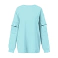 thumbnail image 4 of Sudadera Sentuca para mujer, lisa, informal, con cuello redondo, holgada, de manga larga, 4 of 6