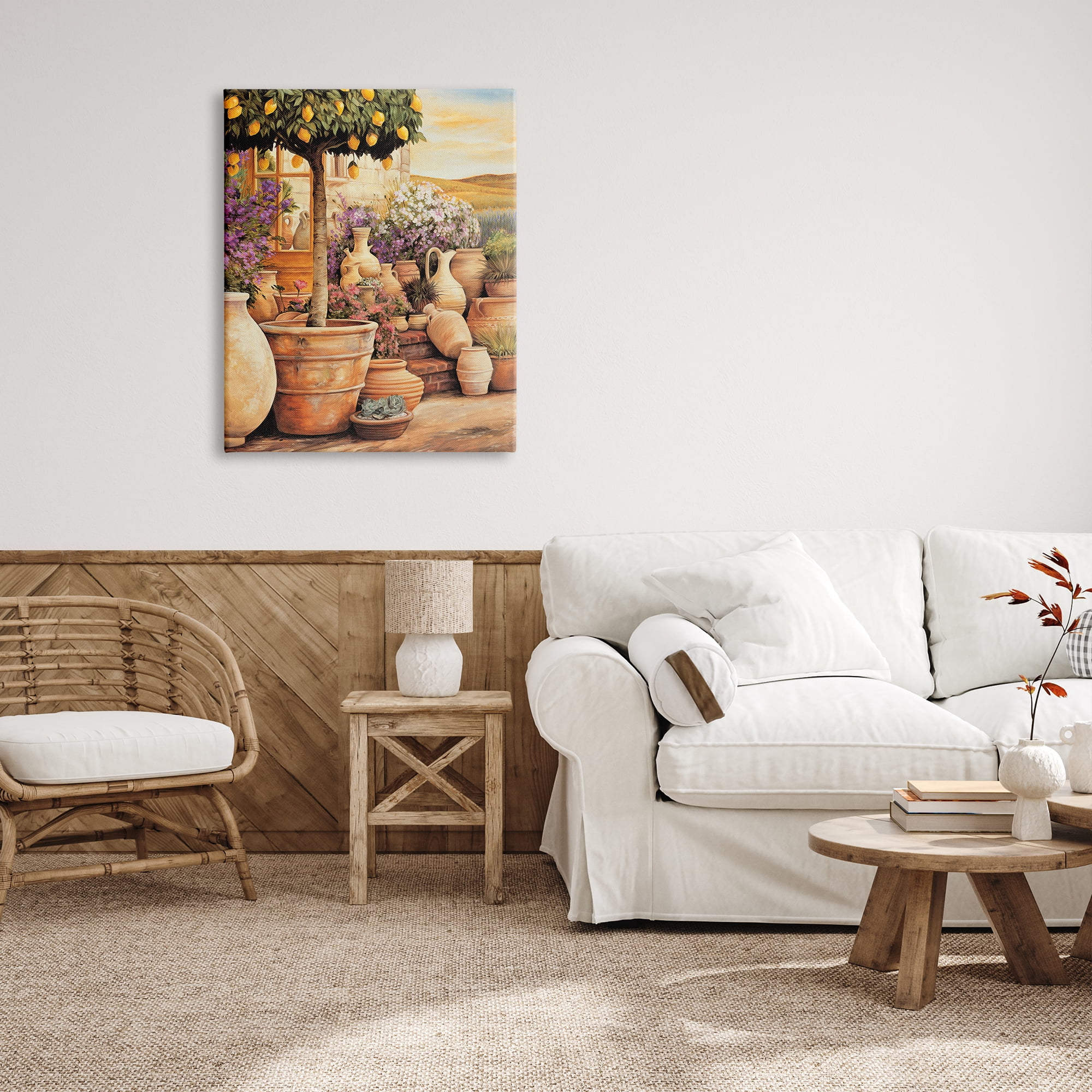 Stupell Industries Lemon Tree on Patio Nature Painting Gallery Wrapped Canvas Print Wall Art, 30 x 40