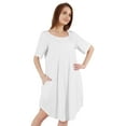 thumbnail image 2 of Inkmeso Nightgowns for WoMen's Short Sleeve W/ Round Neck Nightdress Jersey Tunic Loungewear, 2 of 7