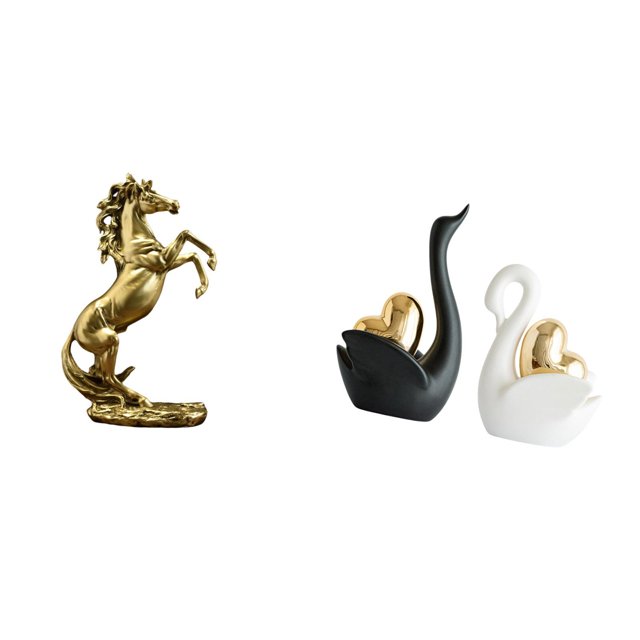 Estatua del caballo,Estatua de caballo de pie hecha a mano de resina de cafetería,estatua de cisne,Estatuas y figuras de cisnes de cerámica modernas Esculturas,Escultura de animales
