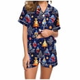 thumbnail image 2 of Fznquz Warm Pajamas for Women 2 Piece Soft Christmas 2025 Pj Cozy Short Sleeve Tops and Shorts Comfy Winter Plus Size Pjs, 2 of 7