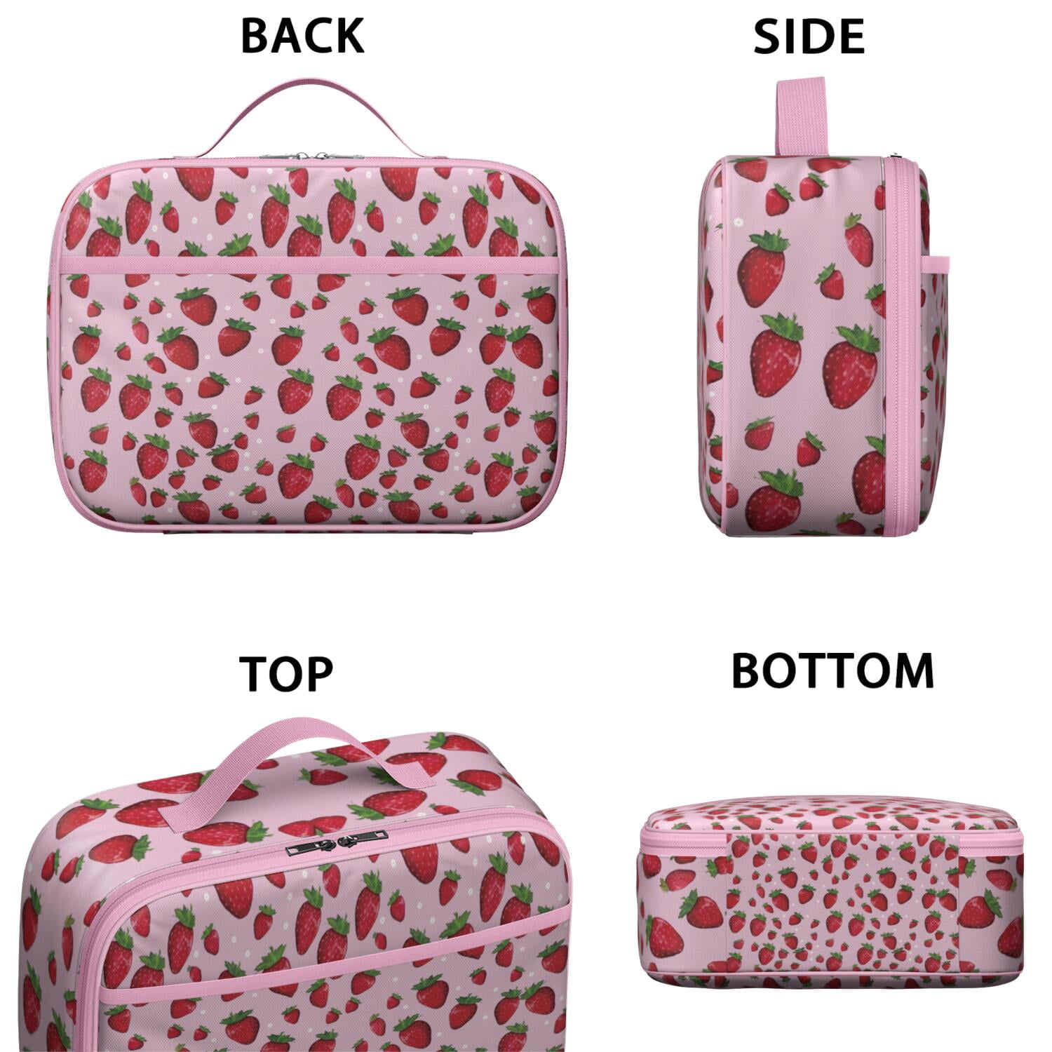 Lightweight Insulated Lunch Bag with Strawberry Strawberries Cute Red Sweet Kawaii Fruity Strawberry Lover I Love Strawberries Fruit Fresh Summer Red Berry Berry Berries Flowers Designs – Durable Lun