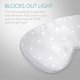 thumbnail image 4 of Antifaz para dormir de seda, color gris claro, antifaz nocturno 100% de seda, accesorio suave para la cabeza para dormir en viajes en avión, protección contra la luz JM, 4 of 5