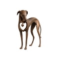 thumbnail image 3 of Vintage Dog Sculpture with Hanging Heart Charm, Antique Patina Resin Art Piece with Delicate Heart Detail for Adding Warmth to Any Space, 3 of 7