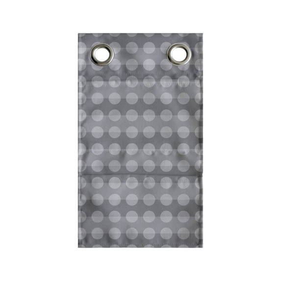 Abstract Hanging Pocket Organizer, Continuous Stripes Circular Motifs Polka Dots Illustration, Printed Polyester Storage Bag with Pockets, 9" x 16", Grey Purpleblue