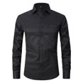 thumbnail image 3 of Japceit Chemise à Manches 3/4 Mode Homme Col Rabattu Cardigan Haut d'Affaires Chemise à Boutons, 3 of 8