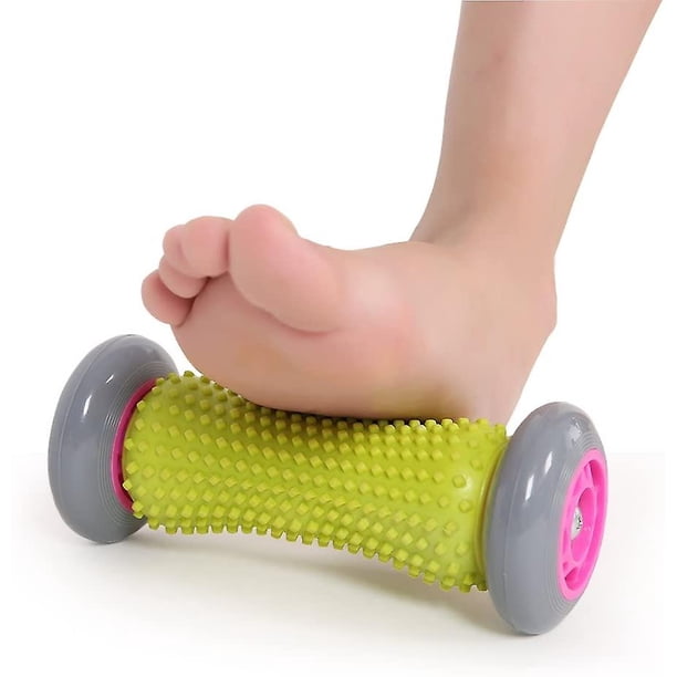 Rodillo de masaje de pies (gris), masajeador de reflexología de acupresión, rodillo de masaje para ejercicios de muñecas y antebrazos para recuperación de fascitis plantar y músculos tensos