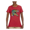 thumbnail image 3 of Dean Russo Raptor Animal Lover Womens Graphic T-Shirt, Red, Medium, 3 of 6