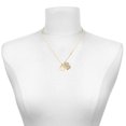 thumbnail image 2 of Delight Jewelry Gold-tone Bear Paw Silhouette - Large Goldtone Crystal Initial - B - Charm Necklace, 17.5"+2", 2 of 4