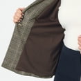 thumbnail image 5 of DARING DIVA Women's Plus Casual Plaid Notched Lapel Button Jacket 3X Brown, 5 of 7