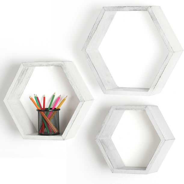 15 Wood Hexagon Rustic Floating, How To Make Hexagon Floating Shelves
