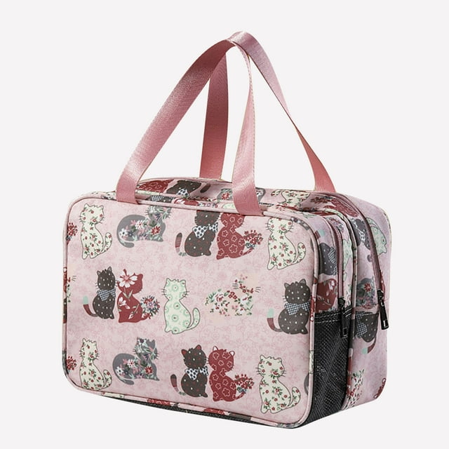 Yhmxh Bolsa de almuerzo colorida, bolsa de almuerzo térmica, lonchera portátil, reutilizable, bolsa térmica con diseño de gatos, para la escuela, la oficina, el trabajo, picnic y la playa.