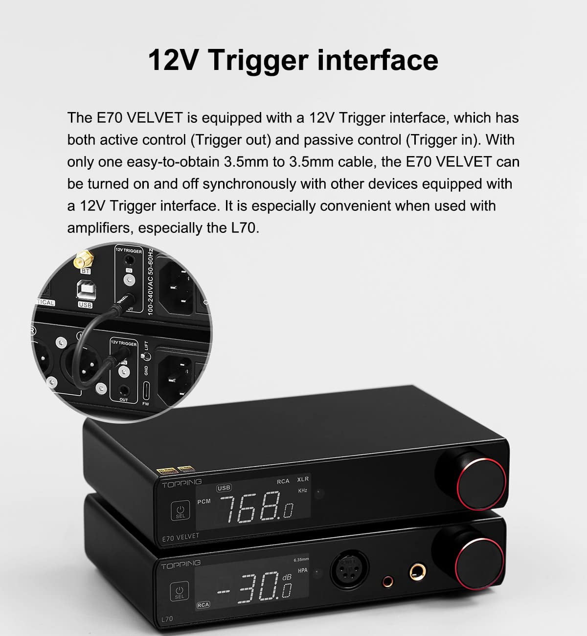 TOPPING E70 Velvet dac headphone amp,Bluetooth 5.1,AK4499EX DAC 