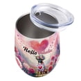 thumbnail image 3 of Hello Valentine’s Day Boxer Flower Crown Romantic Pink Floral 12oz Stainless Steel Wine Tumbler Insulated Cup with Lid Boxers Dog Lover Gifts Idea - 00031, 3 of 5