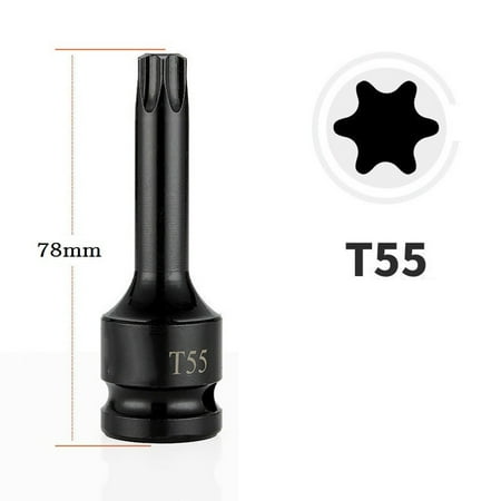 

GLFSIL 1PC 1/2inch Hex Torx Screwdriver Bit Impact Drive Socket Adapter Head T20-T100