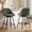 Green, variant on Spruce & Spring Modern Upholstered Bar Stool with Back, Metal Frame Counter Height Stool with Footrest for Kitchen Island Dining, Boucle Fabric, Set of 2, Cream
