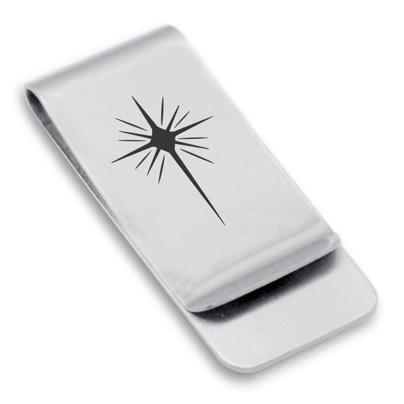 Stainless Steel Religious Star of Bethlehem Classic Slim Money Clip Credit Card Holder