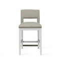 thumbnail image 5 of Home Square Fabric Counter Stool in Taupe and White Base - Set of 3, 5 of 8