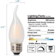 thumbnail image 4 of PANLAVIE LED 40 Watt Candelabra Bulbs Medium Base Frosted Bulbs, Dimmable Filament 40 Watt LED Bulbs (Uses only 3.5 watts), E26 Base, 2700K Warm Light Candle Bulbs, Pack of 6, 4 of 6