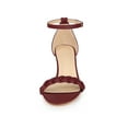 thumbnail image 6 of BLISSFUL STEP Women's Block Heels Ankle Strap Braided Heel Sandals Burgundy (Size 7), 6 of 8