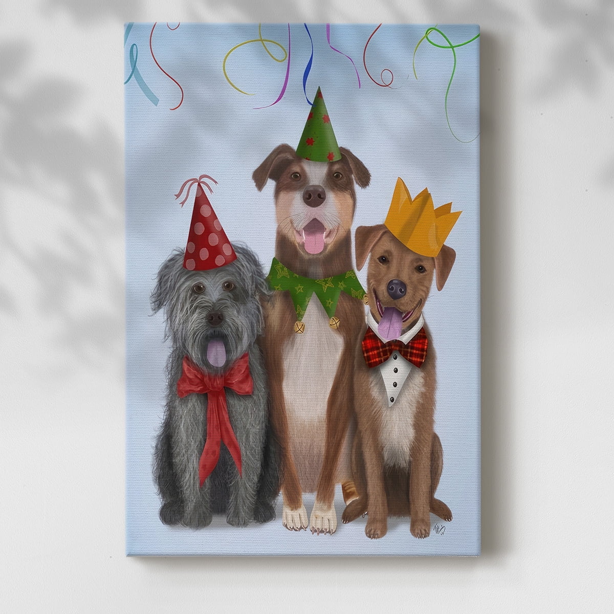 Christmas Party Mutts- Gallery Wrapped Canvas