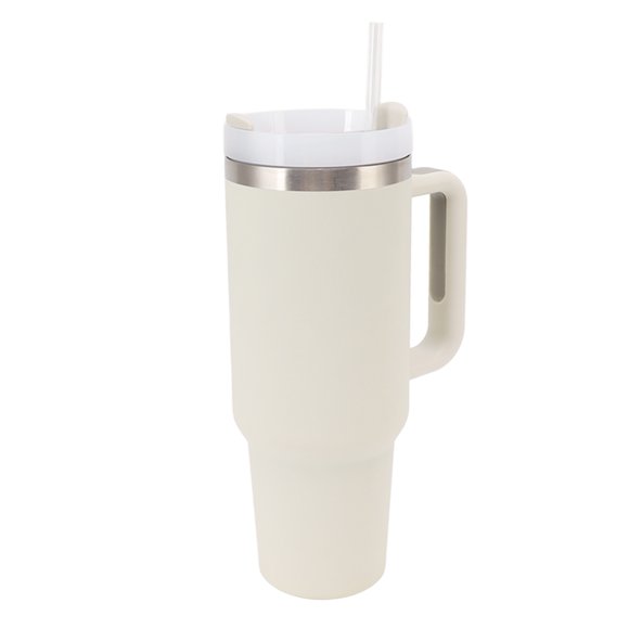 Taza térmica de 40 oz con asa Jarra de café y cerveza con aislamiento térmico de acero inoxidable 304 con pajita