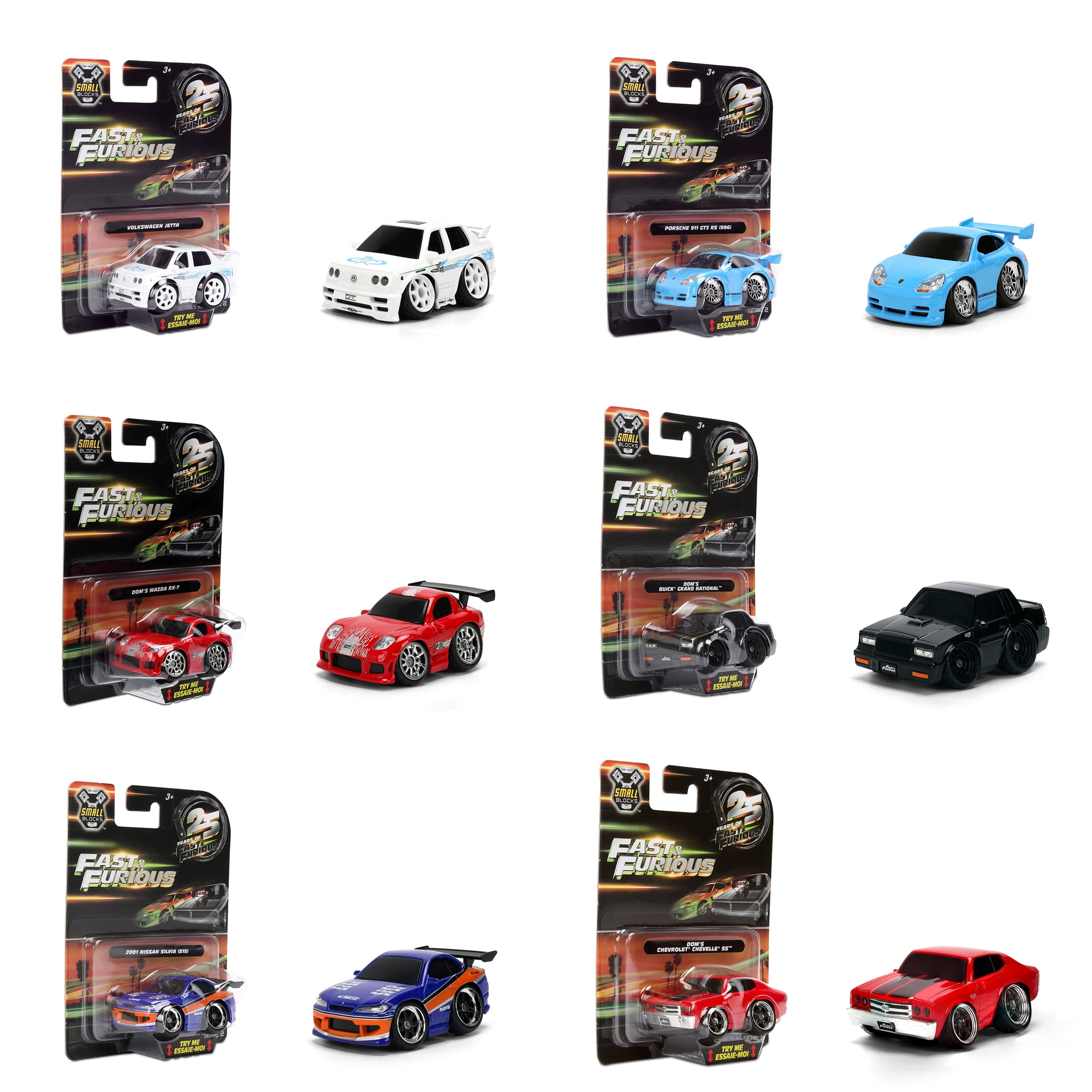 Jada Toys Entertainment Licensed 1:43 Small Blocks, Stylized Die-Cast Assortment Play Vehicles(Single Car, Styles May Vary)