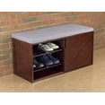 thumbnail image 3 of Contemporary Home Living 38.75" Brown and White Wooden Shoe Bench, 3 of 7