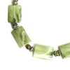 Cousin Acrylic Rectangle Bead Strand with Caps-Green, 44 Piece
