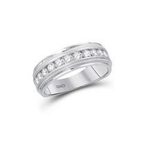 Jewels By Lux 10k White Gold Mens Round Diamond Comfort-fit Wedding Anniversary Band 1/4 Cttw Ring Size 10