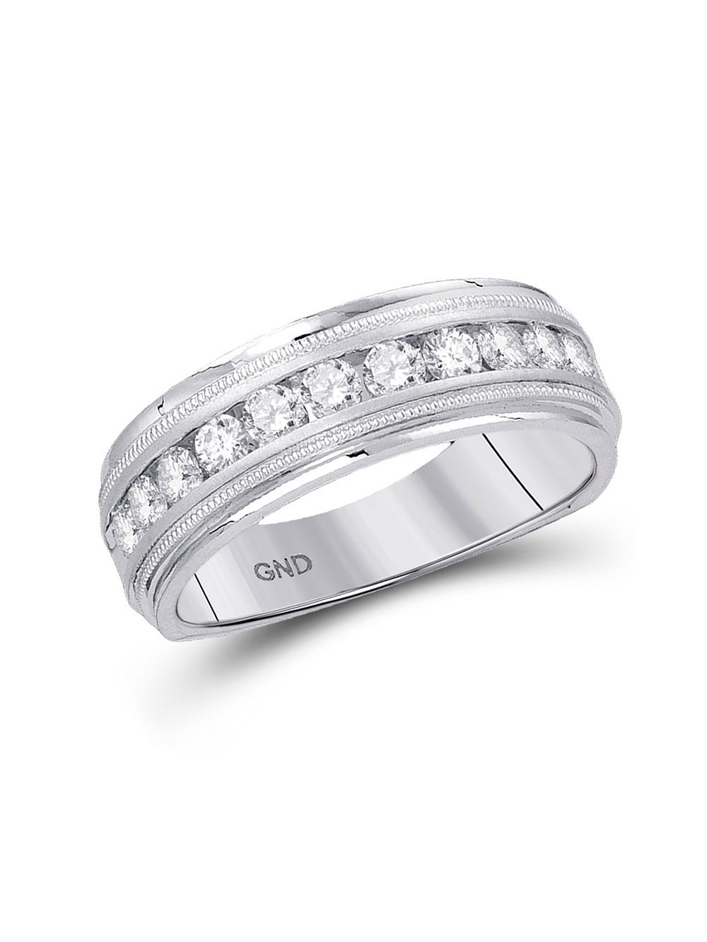 Jewels By Lux 10kt White Gold Mens Round Diamond Wedding Band Ring 1/4 -  koztet.oops.jp