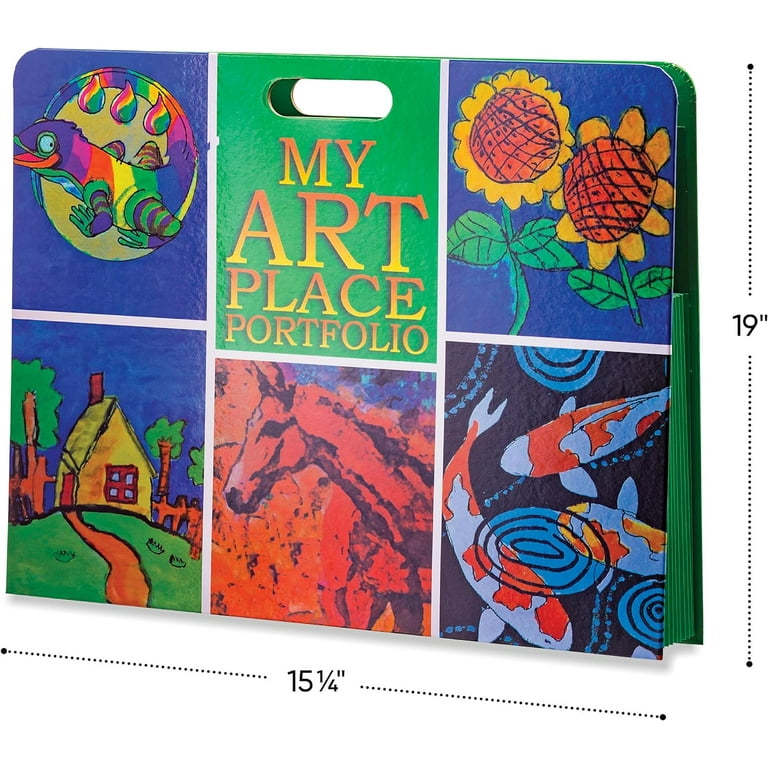 My Art Place Expandable Color-Tabbed Portable Art Storage Portfolio with  Decorative Frame, 19 x 15_ 