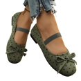 thumbnail image 4 of Willtoo Women Polka Dot Bow Mary Jane Flats Round Toe Elastic Strap Slip On Canvas Shoes Lightweight Soft Sole Casual Ballet Flats, 4 of 5