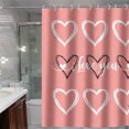 thumbnail image 4 of KCEHTA 4 Pcs Valentine's Day Shower Curtain Set with Non Slip Rugs Toilet Lid Cover U Shape Bath Mat Love Heart Shower Curtain Valentines Bathroom Decor, 4 of 7