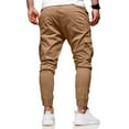 thumbnail image 4 of Resicozy Causal Cargo Sweatpants for Men Drawstring Waist Joggers with Pockets Soft Athletic Workout Track Pants Khaki M, 4 of 5