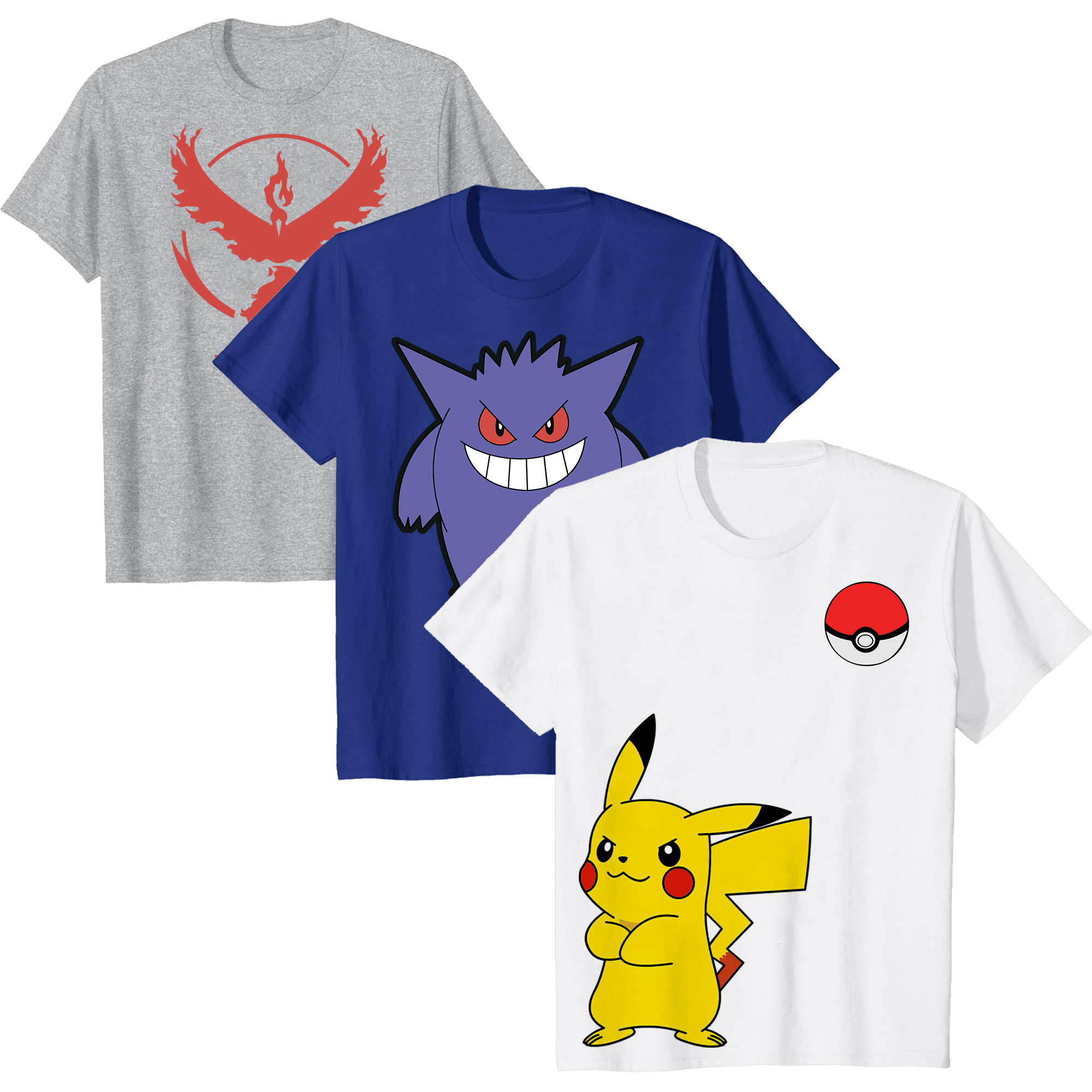 Pikachu Blastoise Pokemon 3 Pack Boy's T-Shirt Size 4-5 - Walmart.com