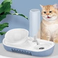 thumbnail image 2 of Cuencos para gatos, paquete de 2 cuencos de agua y comida, dispensador automático de agua con cuenco de comida, cuenco de comida para gatos con soporte elevado, color marrón, 2 of 4