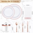 thumbnail image 4 of 175PCS Rose Gold Disposable Dinnerware Set for 25 Guests, Plastic Plates for Party, Wedding, Christmas, Include: 50 Plastic Plates, 25 Rose Gold Silverware, 25 Cups, 25 Napkins, 4 of 6