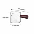 thumbnail image 4 of Xihbxyly Jarra Medidora de Vidrio, Jarra Ergonómica con Mango de Madera, Boquilla Doble de Borosilicato Transparente, Graduaciones Precisas, Fácil de Verter, Herramienta para Preparar Crema de Café E, 4 of 7