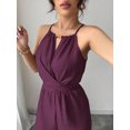 thumbnail image 5 of DORKASM Basic Jumpsuit Casual Waist Button Tie Jumpsuit For Women Purple S, 5 of 5