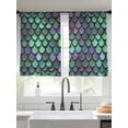 thumbnail image 4 of Sheer Curtains 45 Inches Long, Coastal Teal Green Light Filtering Window Curtains for Living Room/Bedroom, Modern Ocean Mermaid Scales Rod Pocket Voile Sheer Curtain Drapes, 52"W x 45"L, 2 Panels, 4 of 8