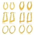thumbnail image 1 of Juego de 6 Pares de Pendientes JeenMata con Cierre de Aro y Diseños Variados para Mujer, 1 of 5